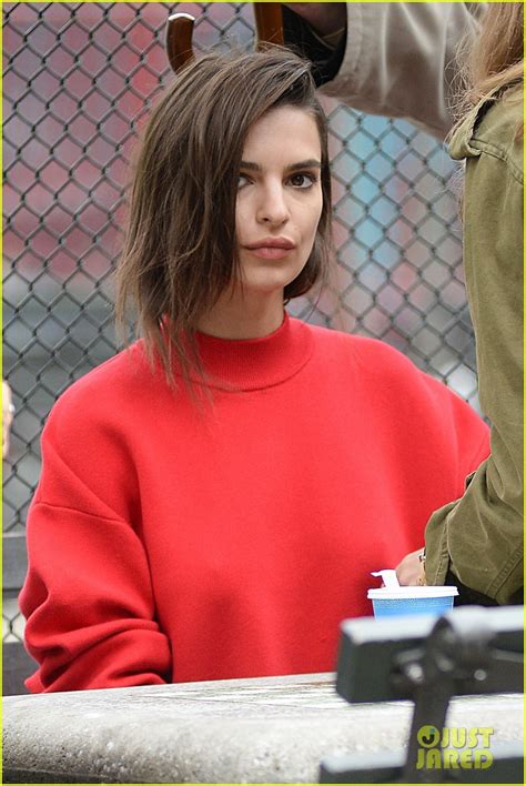 Full Sized Photo Of Emily Ratajkowski Shows Off Her Abs On Set Of A