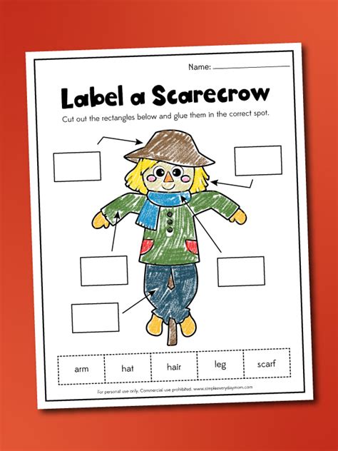 Scarecrow Worksheets For Preschool Freebie