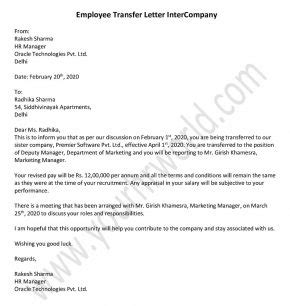 Set up your payroll system : Payroll Company Change Over Letter To Employee : Salary Transfer Letter Format Sample Request ...