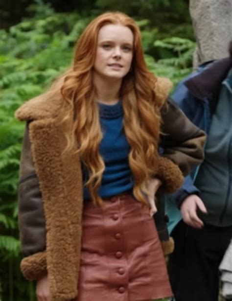Fate The Winx Saga S02 Abigail Cowen Suede Fur Coat Hollywoodoutfit