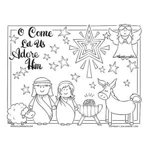 Here is a set of nativity coloring pages for preschoolers. Manger Scene Coloring Page