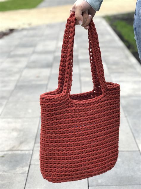 Crochet Tote Bag Crochet Rope Bag Crochet Handbags Patterns Diy