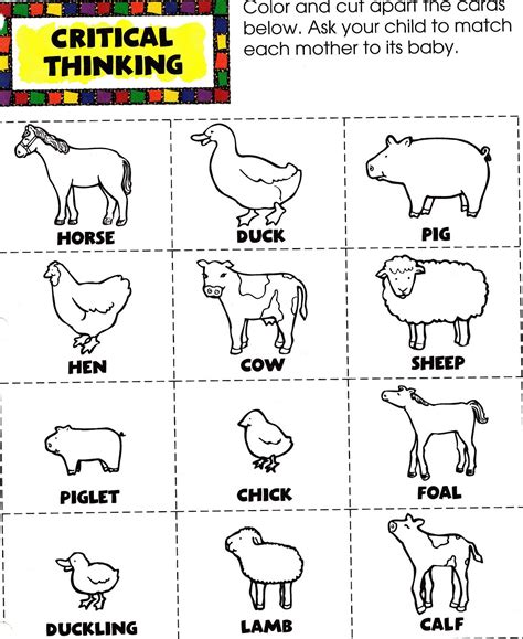 Worksheet On Farm Animals For Kindergarten Math Worksheets Grade 1