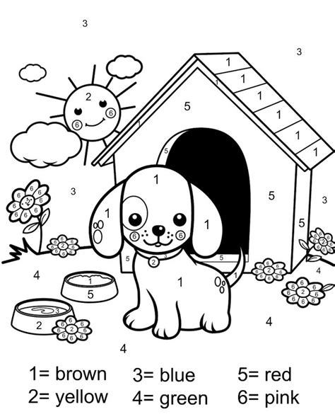 Color By Number Coloring Page Free Printable My Mommy Style Puppy
