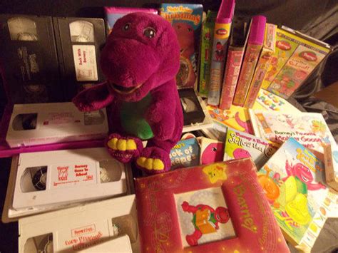 Large Lot Of Barney Vhs Cds Books And Barney Stuff Etsy