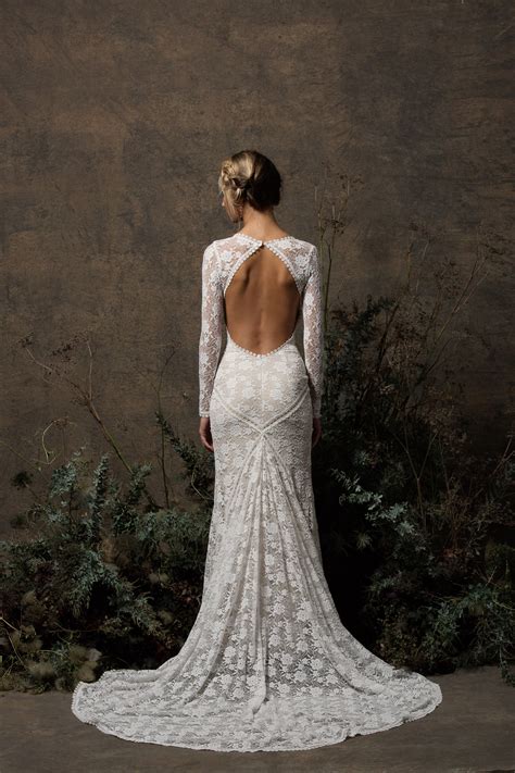 Valentina Backless Lace Wedding Dress Dreamers And Lovers