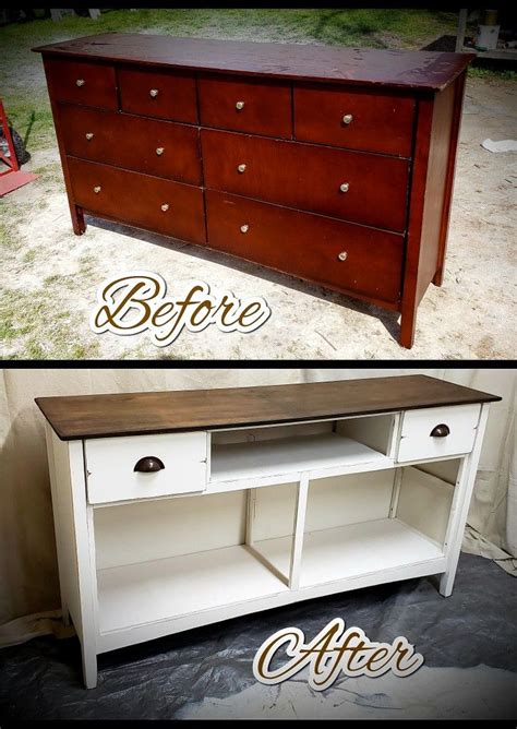 Some shelving is flexible, allowing you to customize the final look. Refurbished dresser into TV entertainment center ...