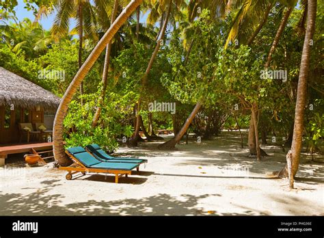 Beach Bungalow Maldives Stock Photo Alamy