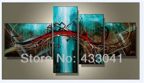 Hand Painted 4 Piece Sets Modern Abstract Large Wall Art