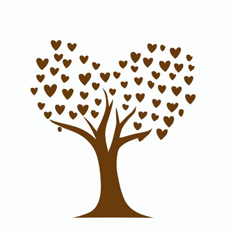 Tree With Heart Leaves Vector Art Captivating Nature Love Illustration