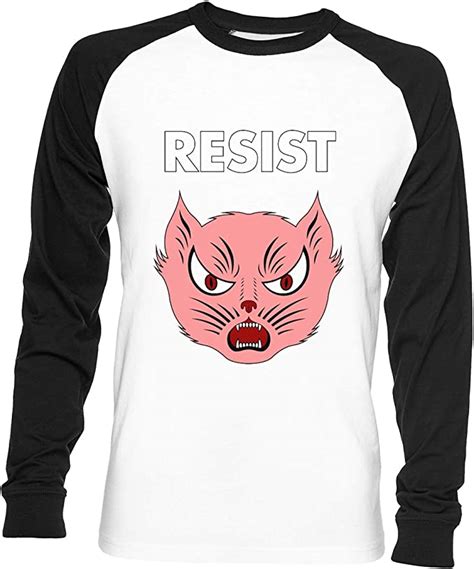 Pink Pussy Resist Unisex Herren Frau Baseball T Shirt Weiß Unisex