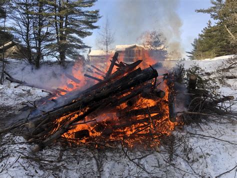 winter fire safety outdoor brush burning