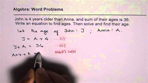 Steps To Define Variables And Solve Age Wordproblem Using Linear