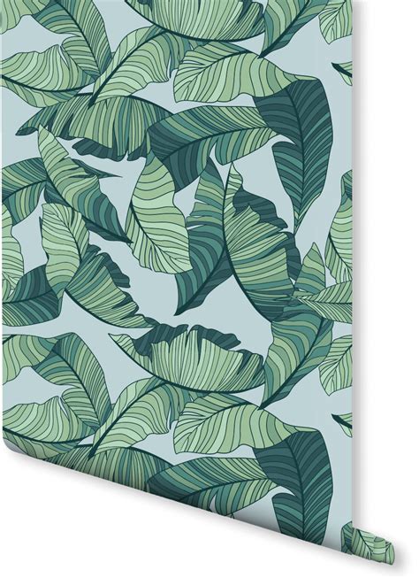 Illustrative Banana Leaf Wallpaper | Milexa | Tropical wallpaper, Banana leaf wallpaper, Wallpaper
