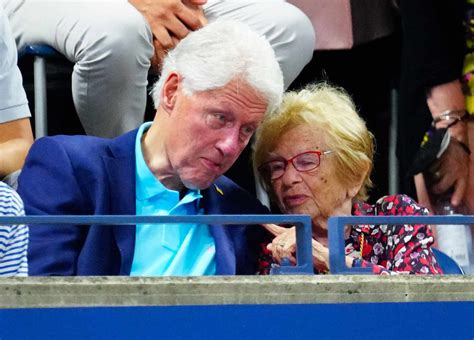 President Bill Clinton And Sex Therapist Dr Ruth Chat At Us Open
