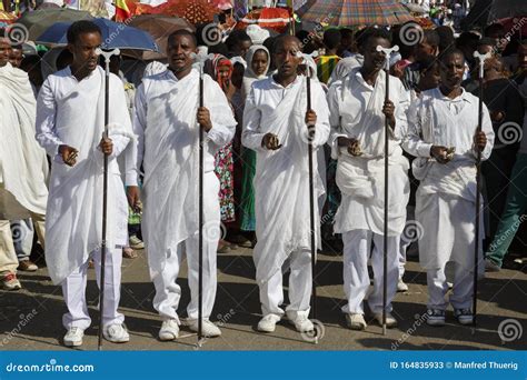Gonder Ethiopia February 18 2015 Men Dressed In Traditional Attire