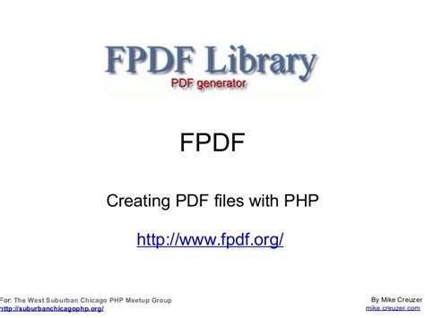 The Fpdf Library