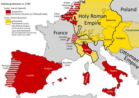 Habsburg Dominions in Europe before the War of Spanish Succession | Holy roman empire, Roman ...