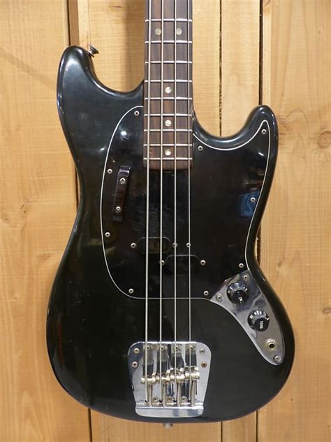 Fender Mustang Bass Black 1977 Le Shop Lyon Reverb