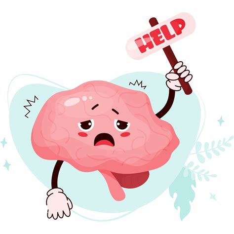 Unhappy Sad Cartoon Brain 23254453 Png