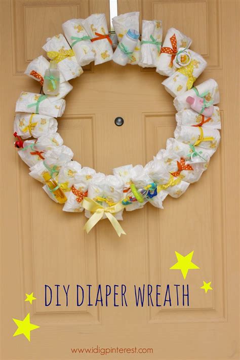 Diaper and wipes travel pouch. DIY Baby Diaper Wreath Shower Gift/Decoration - I Dig ...