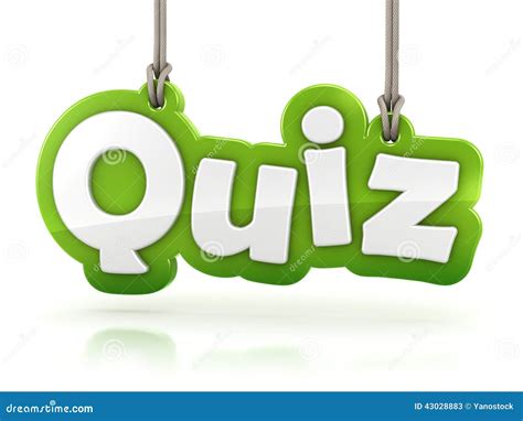 Quiz Green Word Text On White Background Stock Illustration