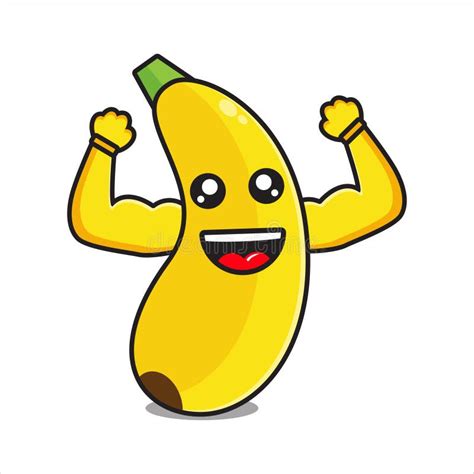 Banana Strong Cool Serious Fruit Powerful Strict Vector Illustration