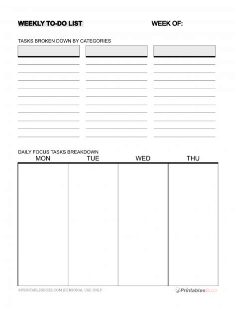 Free 2 Page Blank Weekly Calendar Template — Printablesbuzz