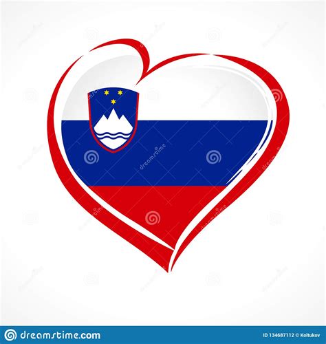 Love Republic Of Slovenia Heart Emblem Stock Vector Illustration Of