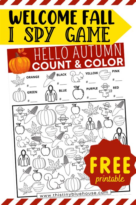 Free 2 Version Autumn I Spy Printable Count And Color Activity For