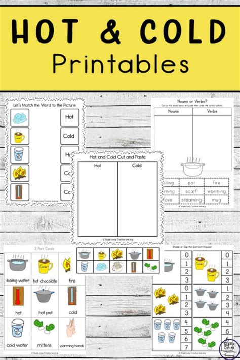 Hot And Cold Printable Pack Simple Living Creative Learning