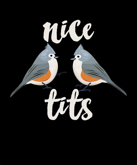 Nice Tits Funny Bird Titmouse T For Birder Digital Art By Qwerty