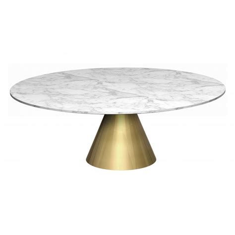 Therefore the round marble coffee table is a very practical shape to choose because it has no determined orientation and can be placed in whatever configuration the room or the furniture. Large Round Marble Coffee Table with Conical Brass Bas