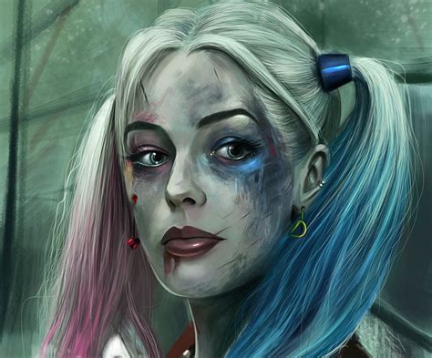 harley quinn original art margot robbie suicide squad original drawing watercolour comic