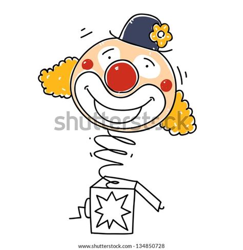 Surprise Box Happy Clown Cartoon Illustration Stock Vector Royalty