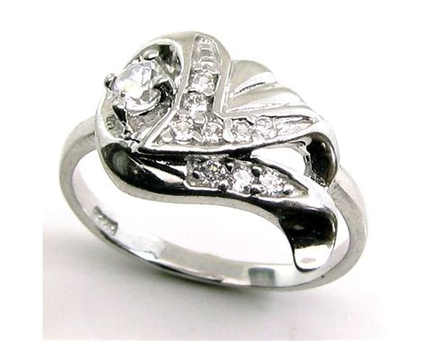 Real Solid 925 Sterling Silver Ring Cz Studded Platinum Finish L2