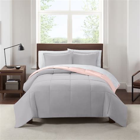 Serta 5 Piece Blushgrey Twin Extra Long Comforter Set In The Bedding