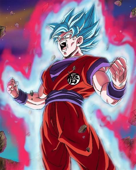 Through such training ki becomes increasingly dense, to a point where it by the time goku becomes a super saiyan during the freeza saga he no longer employs short bursts of intense kaioken is kaioken x2. Goku Super Saiyajin Blue Kaioken x20 | Dragon ball super ...