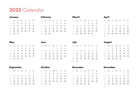 Pocket Calendar On 2023 Year Horizontal View 12895190 Vector Art At