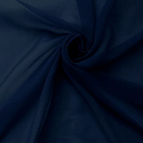Chiffon Fabric Navy Blue By The Yard