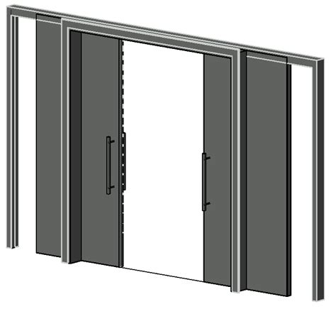 Sliding Door With Coating 2 Panels With Panel In Revit Library Revit