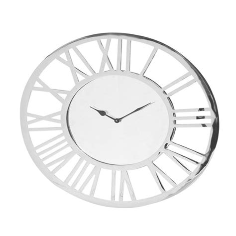 Medium Round 50cm Chrome Wall Clock Wall Clock Chrome Wall Clock