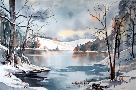 Watercolor Winter Landscapes At Explore Collection