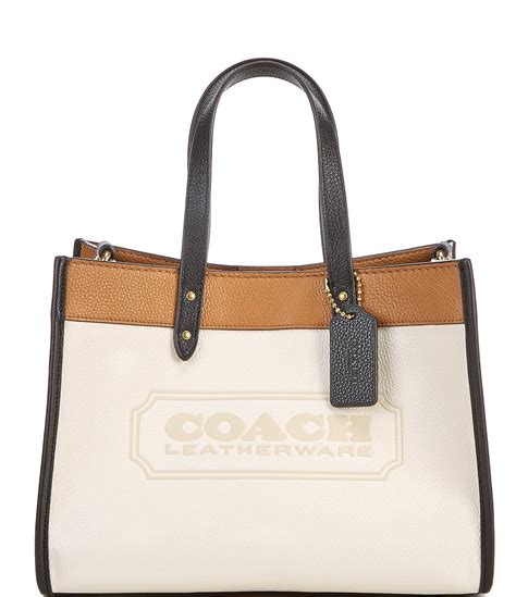 Coach Field Signature Colorblock Pebble Leather Tote Bag Dillards In