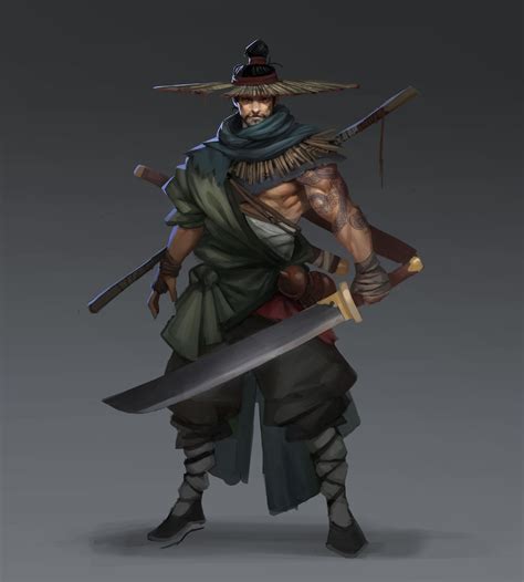 Artstation Swordsman Yishu Ci Samurai Ronin Dand Pathfinder Dnd