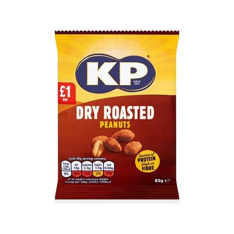 Kp Dry Roasted Peanuts 65g £1 16 Pack