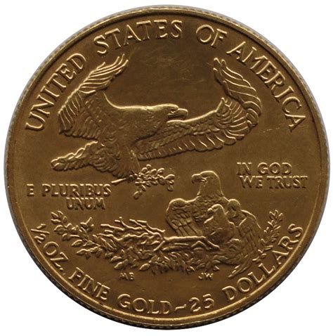 12 Oz Gold American Eagle 25 Dollars Goldmünze Usa 12 Oz Gold
