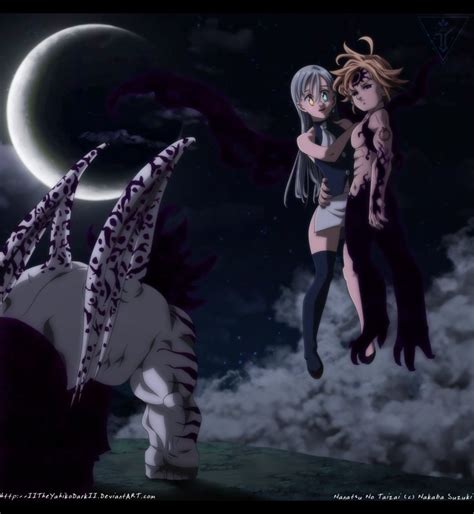 Demon Meliodas Protecting Goddess Elizabeth Nanatsu No Taizai