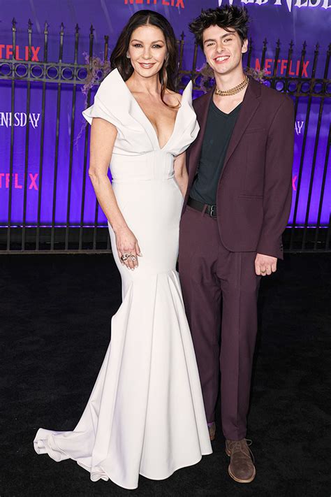 Catherine Zeta Jones And Son Dylan Douglas Attend ‘wednesday Premiere