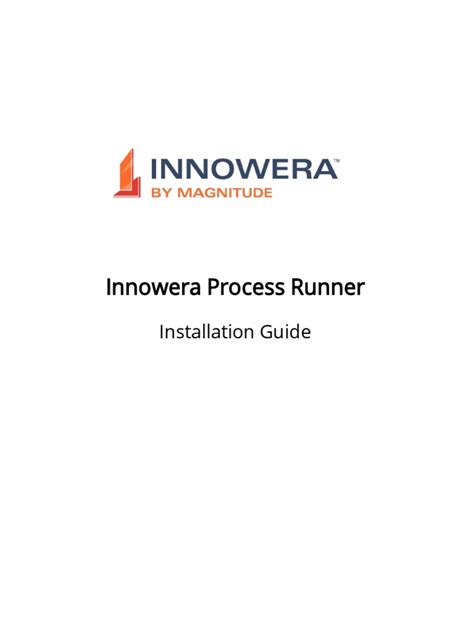 Innowera Process Runner Installation Guide Pdf Pdf Digital